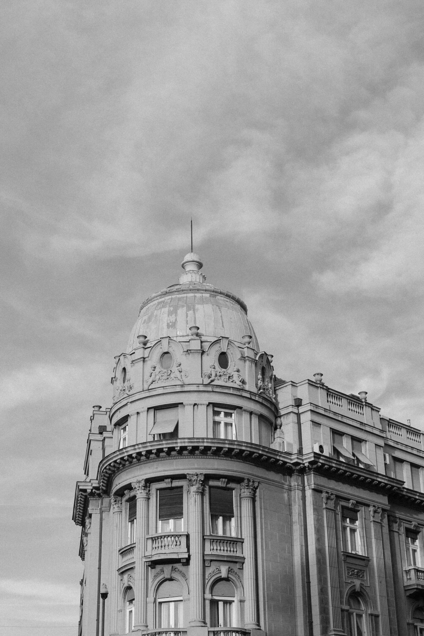 Planning a Surprise Proposal? Why You Need an Engagement Photographer in Belgrade 8 Black and white photo of the typical building in the city centre of Belgrade, Serbia